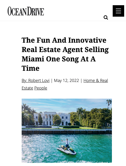 The Fun and Innovative Real Estate Agent Selling Miami One Song at a Time 